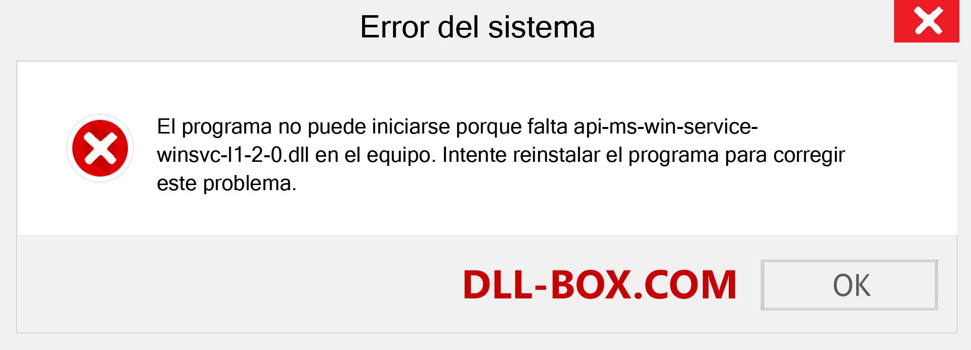 ¿Falta el archivo api-ms-win-service-winsvc-l1-2-0.dll ?. Descargar para Windows 7, 8, 10 - Corregir api-ms-win-service-winsvc-l1-2-0 dll Missing Error en Windows, fotos, imágenes